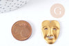 Colgante de máscara de carnaval de latón crudo 25 mm, creación de joyas con tema de teatro x1 G8201