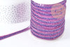 Flat ribbon with purple nylon polyester glitter 9.5~10mm, jewelry making, 1 Meter, X1 G8908