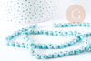 Flat Round Porcelain Beads Light Blue Evil Eye Blue 8x5mm, lucky jewelry creation, X10 G8899