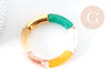 Elasticated green yellow gold resin bangle bracelet 50mm, birthday gift idea, X1 G8936