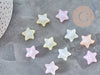 Star Bead Acrylic glittered multicolored pastels 14mm, phosphorescent beads for DIY jewelry creation, X10 G9030