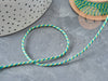 Yellow blue green braided cotton cord 1.2mm, cord for jewelry scrapbooking jewelry making, X1meter G9195