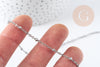 Platinum stainless steel satellite chain 2.5mm, chain for DIY jewelry creation nickel-free, X 1 meter G9088