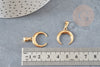 Golden steel crescent moon pendant, golden charm, surgical steel, gold steel, nickel-free pendant, 19mm, X1, G4840