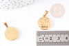 304 stainless steel angel medal pendant, gold-plated 20.5mm, nickel-free gold pendant, X1 - G2664