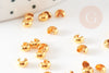 Smooth golden brass crimp bead covers 3.2mm in diameter, DIY necklace and bracelet finishing findings, X20 G9288