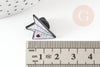 Paper plane pin brooch enamelled white red heart 22.5mm, clothing customization brooch X1 G9299