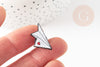 Paper plane pin brooch enamelled white red heart 22.5mm, clothing customization brooch X1 G9299