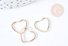 18K gold-plated brass Heart connector 13mm, creation of love jewelry, X5 G8868