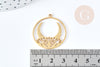 Colgante redondo de nenúfar con luna creciente en acero inoxidable de oro 201 de 32 mm, colgante sin níquel para la creación de joyas, unidad G8814