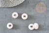 Natural rose quartz donut rondelle bead 14mm, stone rondelle for jewelry creation X2 G9214