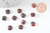 Cabochon carré rhodonite naturelle 8x8mm, cabochon création bijoux pierre, X1