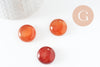 Cabochon rond cornaline naturelle orange 20mm, cabochon création bijoux pierre naturelle, X1 VALIDE