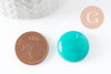 Cabochon rond jade naturel teinté turquoise 20mm, cabochon bijoux pierre naturelle, X1 VALIDE