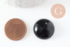 Cabochon rond agate naturelle teintée noir 20mm, cabochon pour création bijoux pierre naturelle, X1 VALIDE