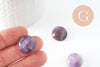 Cabochon rond amethyste naturelle 20mm, cabochon création bijoux pierre naturelle X1 VALIDE