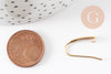 Gold 304 stainless steel hook loop support 18.5mm, pierced ears, water-resistant nickel-free gold buckle, X2 G9343