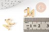 Pendant initial letter M capital stainless steel 201 gold nickel-free 12mm, first name alphabet letter charm X1 G9381
