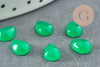 Natural jade drop cabochon tinted green 8x6mm, cabochon creation stone jewelry, X1 G9026