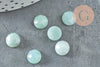 Round amazonite cabochon of natural faceted flowers 8mm, natural stone jewelry creation, X1 G8686
