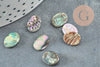 Abalone black mother-of-pearl oval cabochon 10x8mm, abalone black mother-of-pearl cabochon, shell cabochon, natural mother-of-pearl, X1 G8687