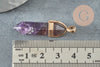 Natural purple charoite point pendant with golden zamac 39mm, natural jewelry creation, X1 G1389
