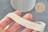 EFJF gold white striped elastic ribbon, jewelry making, EVJF bracelet, wedding ribbon, creative supply, scrapbooking, 16mm, 1 meter-G8239