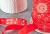 Cinta elástica roja ancla dorada EFJF, pulsera EVJF, cinta de boda, suministro creativo, scrapbooking, 16 mm, 1 metro-G2162