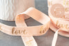 Cinta elástica oro rosa melocotón LOVE EFJF, pulsera EVJF, cinta de boda, suministro creativo, scrapbooking, 16mm, 1 metro-G1523