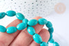 A RENOUVELER-Perle Howlite ovale teintée turquoise foncé naturelle 12mm,pierre,lot de 5, X1 G8743