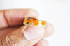 Bague ébène bois résine feuille d'or, bois naturel,bijou bois,bague géométrique,bois ébène,création bijoux bois,16mm, orange, l'unité G3287