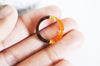 Bague ébène bois résine feuille d'or, bois naturel,bijou bois,bague géométrique,bois ébène,création bijoux bois,16mm, orange, l'unité G3287