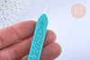 Batonnet de cire à cacheter vert nacré avec mèche, x1 (G7158)