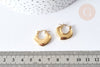 Boucles d'oreilles Créoles Losange acier 304 doré oreilles percées 19mm, x2 (G7974)