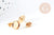 Boucles puce support cabochon rond 6mm laiton doré 16K, x2 (G8922)