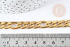 Bracelet Gourmette très grosse maille acier 304 inoxydable doré 14k-21mm, création bracelet acier doré inoxydable sans nickel, x1 G8712