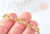 Bracelet chaine maille marine laiton doré 18k 18,5cm, bracelet doré réglable pour création bijoux, x1 G6959