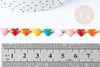 Bracelet coeur acier doré 304 inoxydable émaillé multicolore 26mm, x1 (G8607)