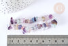 Bracelet élastique chips fluorite naturelle 50mm, bracelet pierre naturelle energie positive, bracelet lithothérapie, X1 G7079