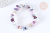 Bracelet élastique chips fluorite naturelle 50mm, bracelet pierre naturelle energie positive, bracelet lithothérapie, X1 G7079