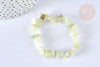 Bracelet élastique chips jade naturelle 50mm, bracelet pierre naturelle energie positive, bracelet lithothérapie,X1 G7080