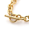 Bracelet grosse maille acier doré 14k 22cm, x1 (G4198)