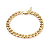 Bracelet grosse maille figaro gourmette acier doré 14k, création bijoux,bracelet acier doré inoxydable sans nickel, 20cm G4447