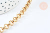 Bracelet maille rollo acier inoxydable 304 doré 14k ,chaine fine doree, création bijou,1.5mm,20.5cm, x1 G6893