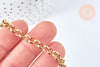 Bracelet maille rollo acier inoxydable 304 doré 14k ,chaine fine doree, création bijou,1.5mm,20.5cm, x1 G6893