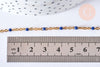 Bracelet ou collier acier doré 14k résine bleu marine chaine doree, bracelet chaîne fine,1.5mm,20.5cm, X1 G3603