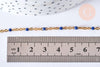 Bracelet ou collier acier doré 14k résine bleu marine chaine doree, bracelet chaîne fine,1.5mm,20.5cm, x1 G3603