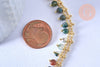 Bracelet perle agate naturelle réglable laiton doré 14k 18cm,création bijoux sans nickel,bracelet doré pierres, x1 G5803