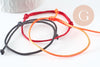 Bracelet réglable cordon polyester noir rouge orange 1-17cm, bracelet cordon à personnaliser, x1 G9424