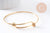 Bracelet réglable jonc lisse acier 304 inoxydable doré 63-65mm, x1 (G2915)